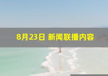 8月23日 新闻联播内容